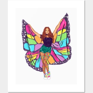 Rave Girl Butterfly - Butterfly wings Posters and Art
